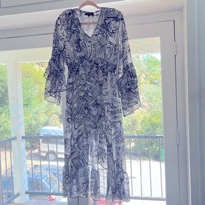 Black white grey and gold dress